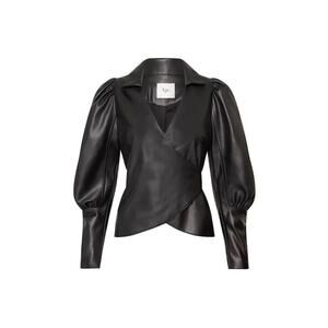 AJE. faux leather Idyllic Wrap Long sleeve Top in Color Black size 12 / Us 8